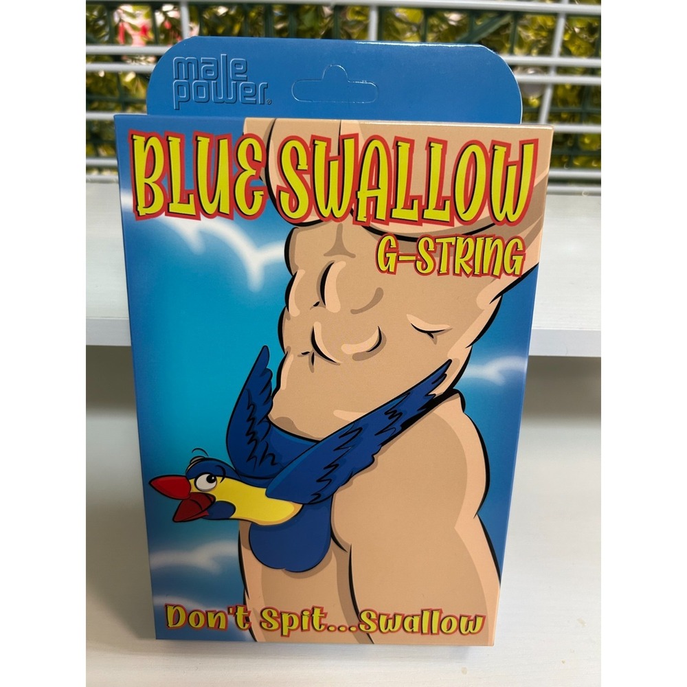 BLUE SWALLOW BIRD NOVELTY Men's G STRING GAG GIFT ONE SIZE